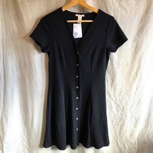H&M Black Dress with Buttons Size 6 NWT